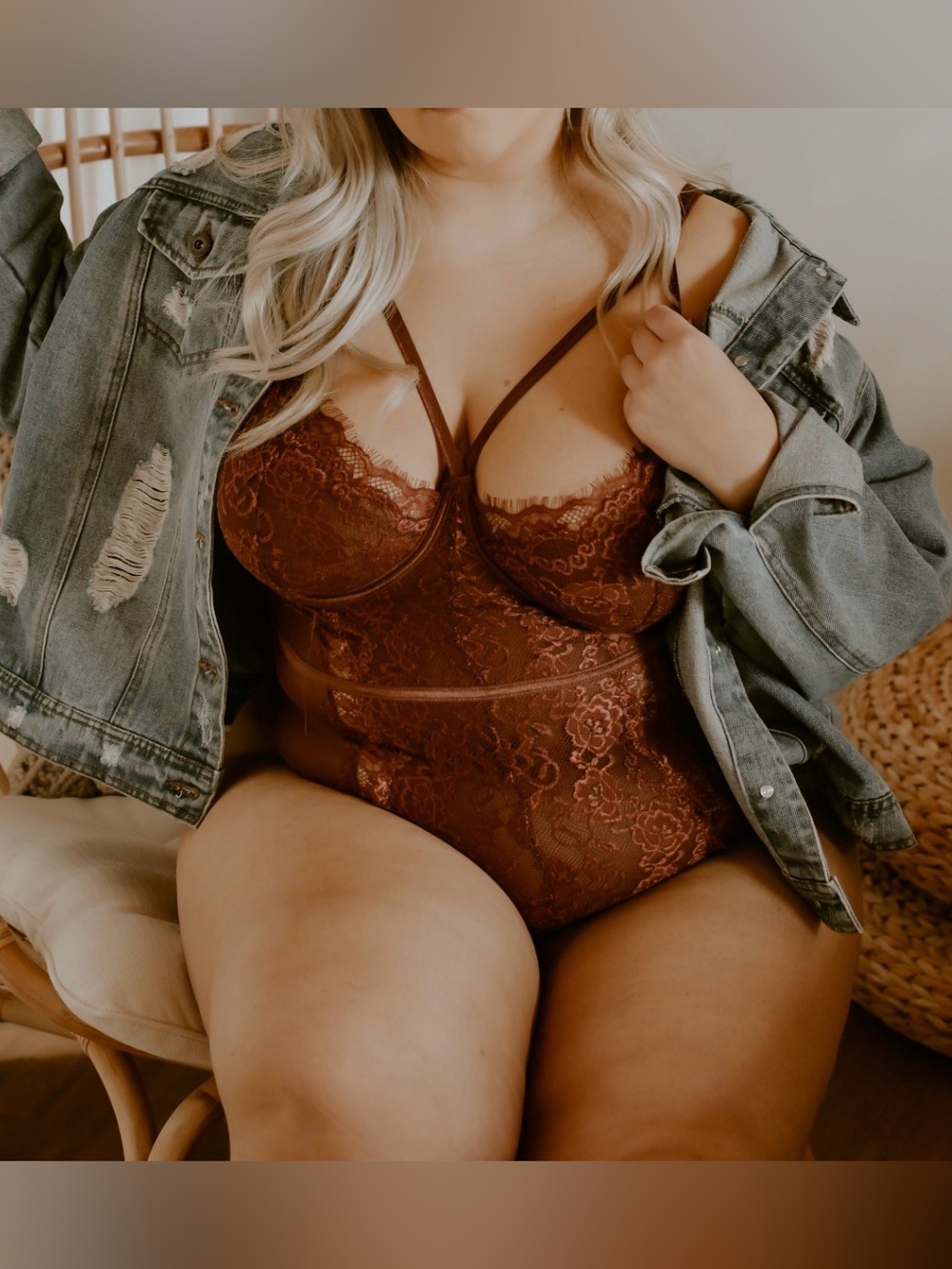 LIKE NEW! Fashion to figure lace mesh underwire bodysuit plus size 2x